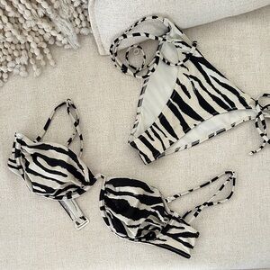 Mango Zebra Print Bikini - Black and White